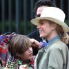 Mark Ruffalo reçoit la visite de sa femme Sunrise, et de leurs enfants Keen, Bella et Odette sur le tournage de son film Now you see me, à la Nouvelle-Orléans, le 8 février 2012
