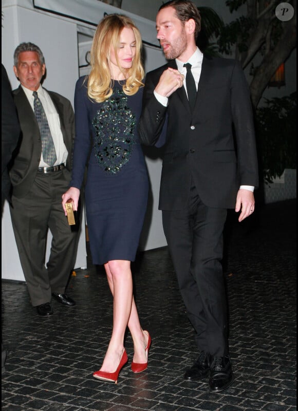 Kate Bosworth et Michael Polish, à l'hôtel Château Marmont, à Los Angeles, à l'occasion de la soirée hommage à Charlie Chaplin, le mardi 21 février 2012.