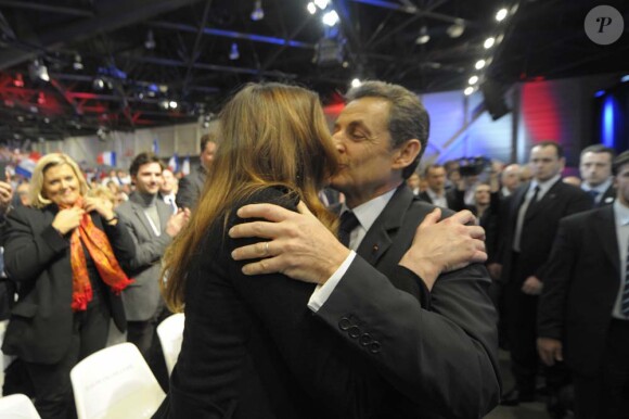 Carla Bruni et Nicolas Sarkozy à Marseille, le 19 févirer 2012.