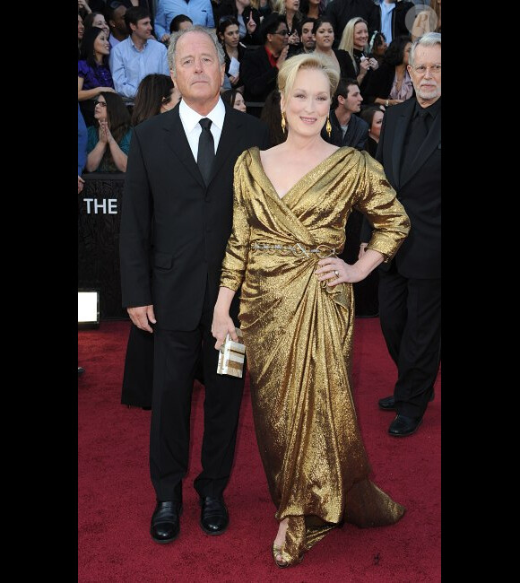 Meryl Streep et son mari arrivent aux Oscars, le 26 février 2012 à Los Angeles, quelques heures avant son prix de la meilleure actrice.