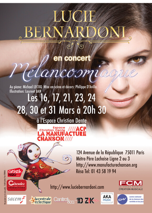 Lucie Bernardoni à la Manufacture Chanson, à Paris, pour huit représentations en mars 2012.