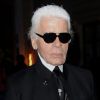 Karl Lagerfeld, star de la soirée Hogan by Karl Lagerfeld à Paris, le 1er mars 2012.