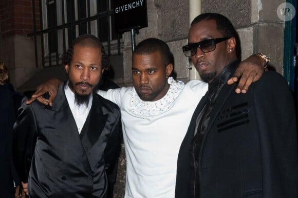 Kanye West et P. Diddy au défilé Givenchy qui s'est déroulé à Paris le 4 mars 2012