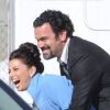 Eva Longoria et Ricardo Chavira s'éclatent comme des petits fous sur le  tournage de la dernière saison de Desperate Housewives à Los Angeles le  13 février 2012