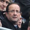 François Hollande lors du match entre le XV de France et le XV d'Angleterre le 11 mars 2012 à Saint-Denis (22-24)