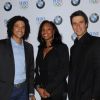 Tony Estanguet, Laura Flessel et Arnaud Assoumani lors de la soirée de présentation du Team BMW Performance au CNOSF à Paris le 14 mars 2012