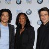 Tony Estanguet, Laura Flessel et Arnaud Assoumani lors de la soirée de présentation du Team BMW Performance au CNOSF à Paris le 14 mars 2012