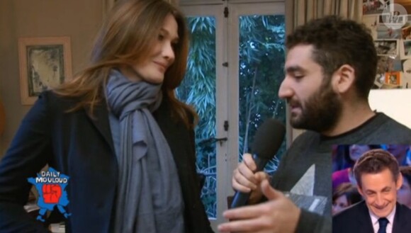 Carla Bruni dans le Daily Mouloud sur Canal+, le 16 mars 2012.