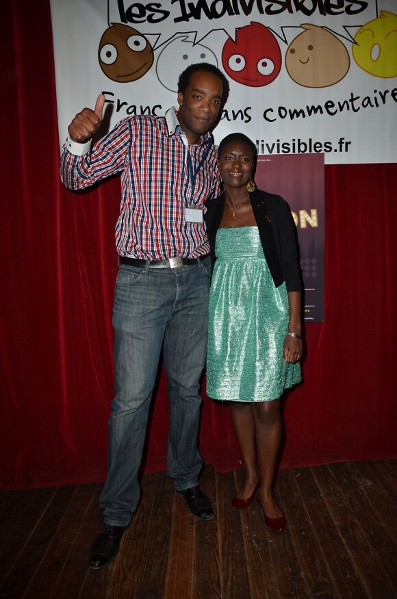 Gilles Soukoudjou et Rokhaya Diallo lors des Y'a Bon Awards au Cabaret Sauvage à Paris le 19 mars 2012