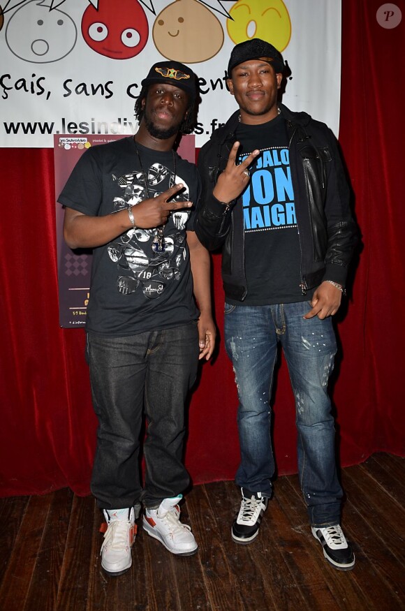 Youssoupha et Mokobe lors des Y'a Bon Awards au Cabaret Sauvage à Paris le 19 mars 2012
