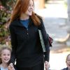 Marcia Cross est allée chercher ses filles Eden et Savannah à l'école, à Santa Monica, le 19 mars 2012