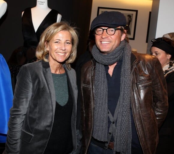 Claire Chazal et Laurent Delahousse lors de la présentation de la nouvelle collection joaillerie Stone chez Montaigne Market le 6 mars 2012 à Paris