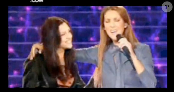 Ely aux côtés de Céline Dion dans la Star Academy 5 en 2005