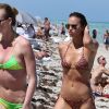 Irina Shayk et Anne Vyalitsyna à la plage à Miami, le 24 mars 2012