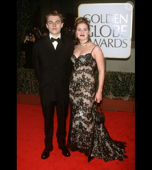 Leonardo DiCaprio et Kate Winslet, en janvier 1998 aux Golden Globes, à Los Angeles.