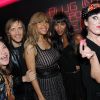 Cathy et David Guetta entourés de Naomi Campbell, Rossy de Palma et Eric Judor lors de la soirée de lancement de la Twizy à l'Atelier Renault sur les Champs-Elysées à Paris le mardi 28 mars 2012