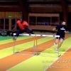 Sébastien Chabal apprend le 110 m haies en vue des Jeux olympiques de Londres avec Ladji Doucouré