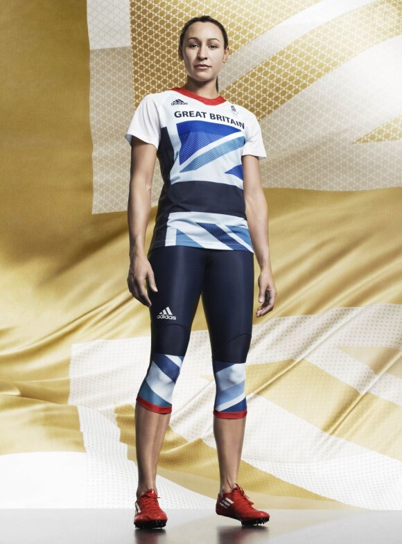 L'athlète Jessica Ennis, spécialiste de l'heptathlon et du 100 mètres haies, pose pour Take The Stage, la campagne olympique Adidas par Stella McCartney.