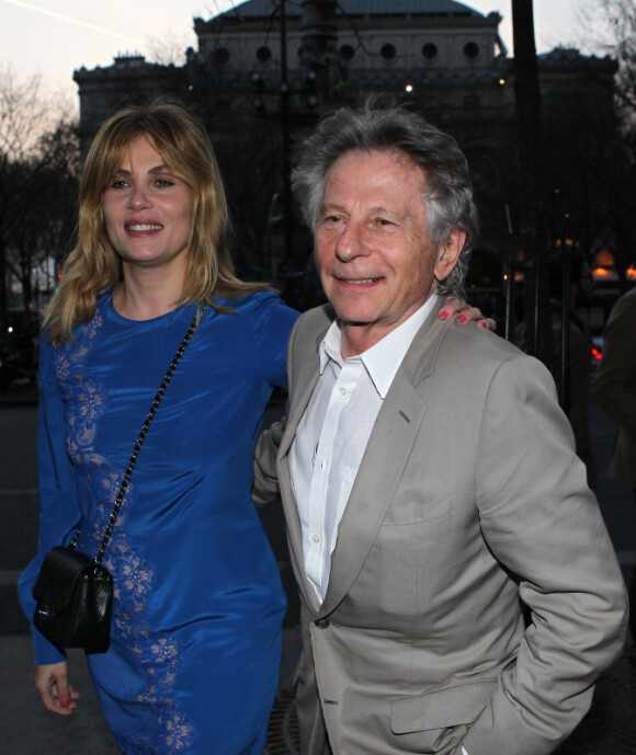 Roman Polanski et Emmanuelle Seigner le 30 mars 2012 au Théâtre de la Ville pour la première de la pièce Big and Small avec Cate Blanchett