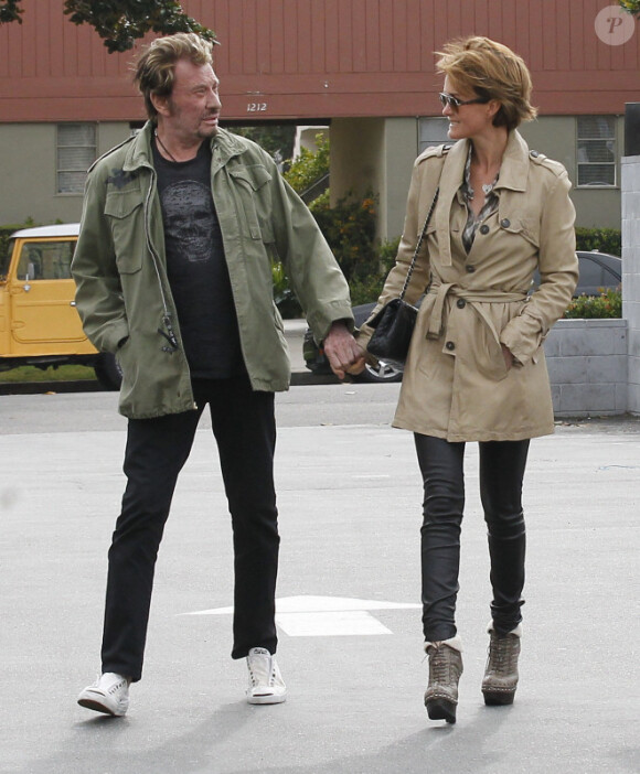 Johnny Hallyday et Laeticia Hallyday en mars 2012