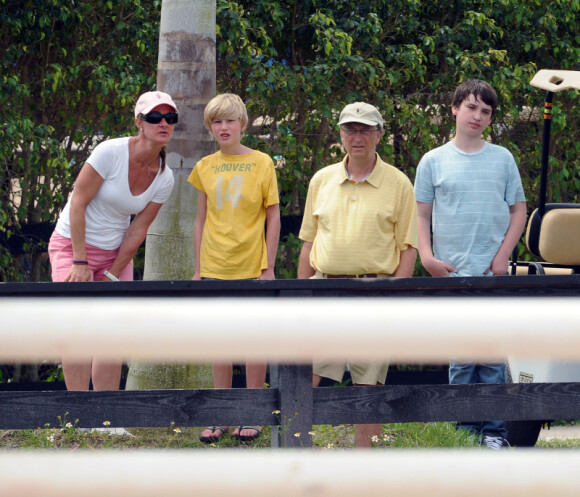 Melinda, Rory et Bill Gates le 25 mars 2012 à West Palm Beach en Floride