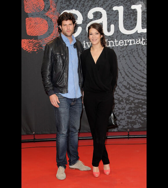 Olivier Barthélémy et Mélanie Doutey lors du festival international du film policier de Beaune le 31 mars 2012