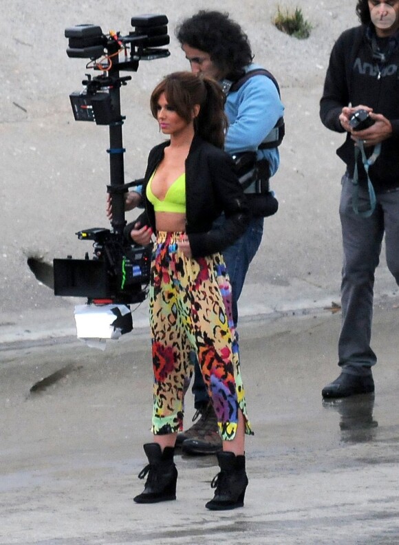 Cheryl Cole tourne son nouveau clip à Los Angeles, le 31 mars 2012.