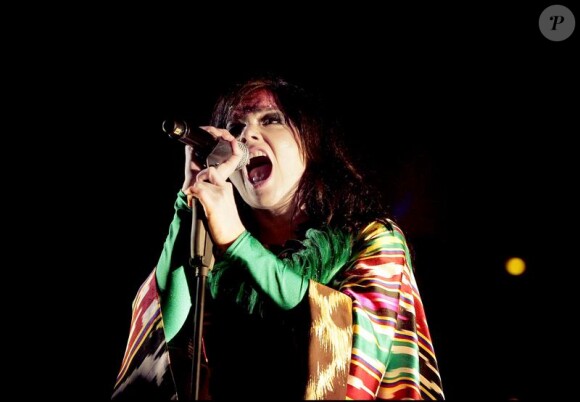 La chanteuse Björk en concert au Danemark, en juillet 2007.