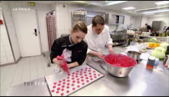 Cyrille et Noémie lors de la finale de Top Chef 3, lundi 9 avril 2012 sur M6