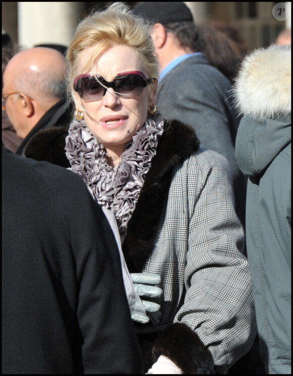 Caroline Sihol lors des obsèques de Claude Miller au crématorium du cimetière du Père-Lachaise à Paris le 11 avril 2012