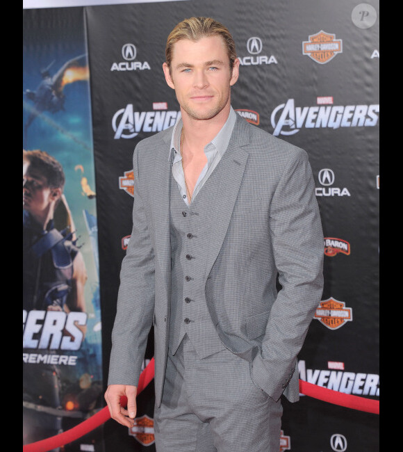 Chris Hemsworth à l'avant-première d'Avengers, à Los Angeles le 11 avril 2012.