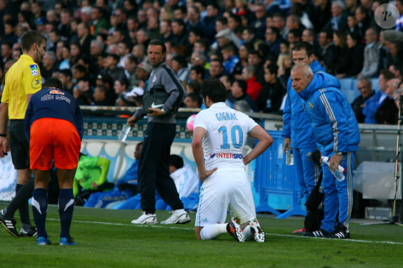 André-Pierre Gignac le 11 avril 2012 au Stade Vélodrome de Marseille pour le match entre l'OM et Montpellier (1-3)