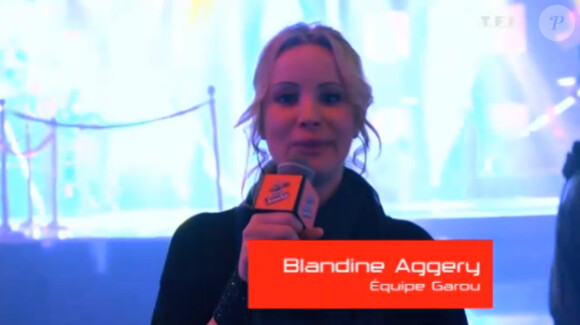 Blandine Aggery lors des répétitions avant le prime en direct de ce soir, samedi 14 avril, dans The Voice sur TF1