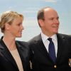Le prince Albert II et la princesse Charlene de Monaco au Monte-Carlo Country Club au jour 1 du Masters 1000 de Monte-Carlo, lundi 16 avril 2012.