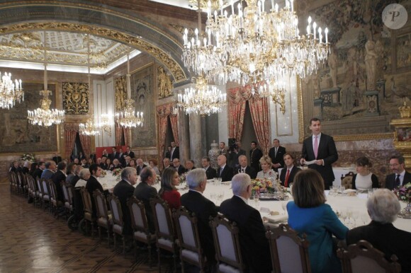 Déjeuner au palais royal de Madrid, vendredi 20 avril 2012, précédant la remise du Prix Cervantes.