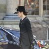 La famille royale danoise - ici, la princesse Mary -, très attristée par la mort du magnat Arnold Maersk Mc-Kinney Møller, décédé le 16 avril 2012 tandis que la reine Margrethe II célébrait son 72e anniversaire, assistait à ses funérailles en l'église Holmen de Copenhague le 21 avril 2012.