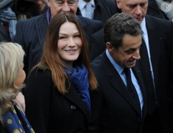 Nicolas Sarkozy et Carla Bruni le 22 avril 2012 à Paris