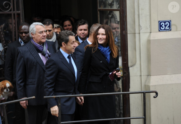 Nicolas Sarkozy et Carla Bruni le 22 avril 2012 à Paris