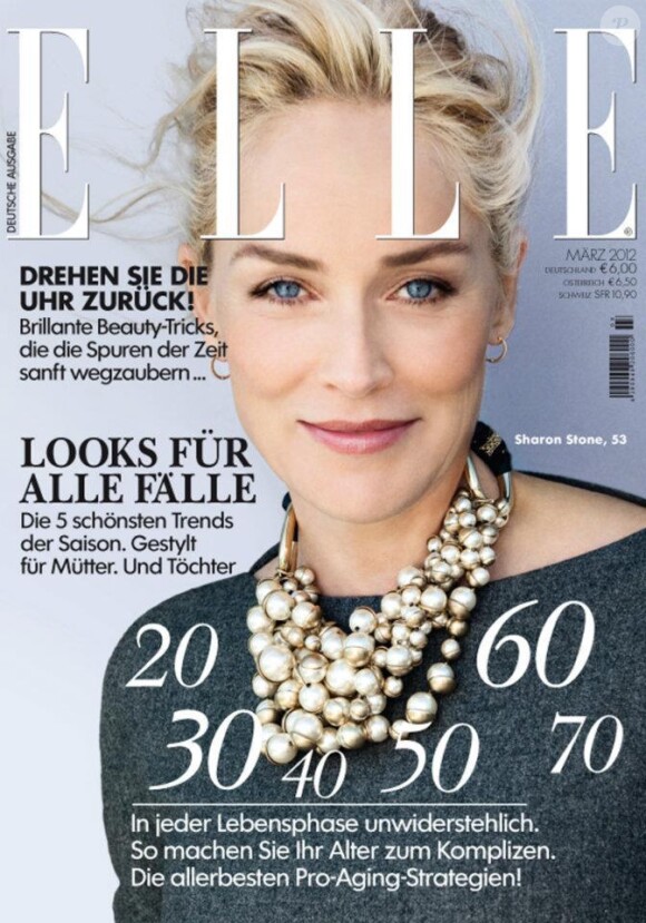 Sharon Stone pour le magazine ELLE Allemagne, mars 2012.