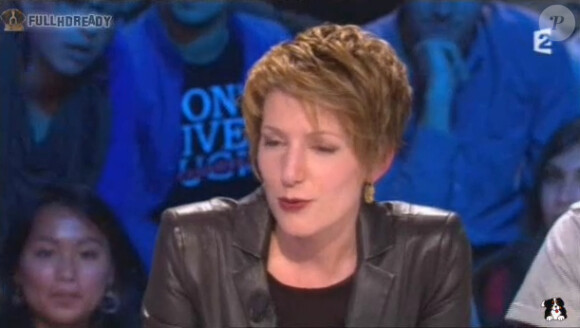 Natacha Polony sur le plateau d'On n'est pas couché - émission diffusée le samedi 5 mai 2012 sur France 2.