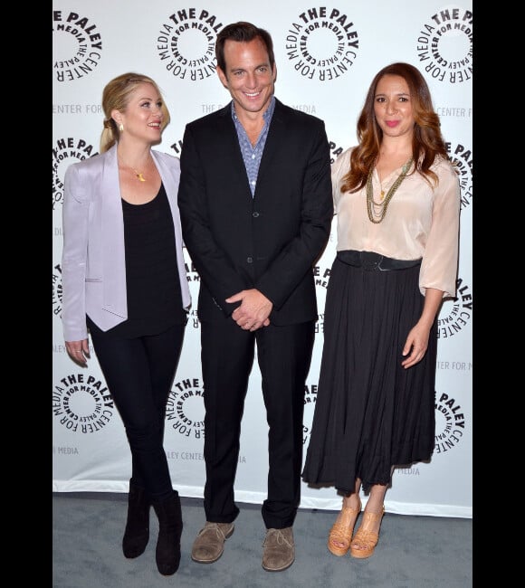 Christina Applegate, Maya Rudolph et Will Arnettlors d'une soirée organisée pour la série  Up All Night, à Los Angeles, le 8 mai 2012