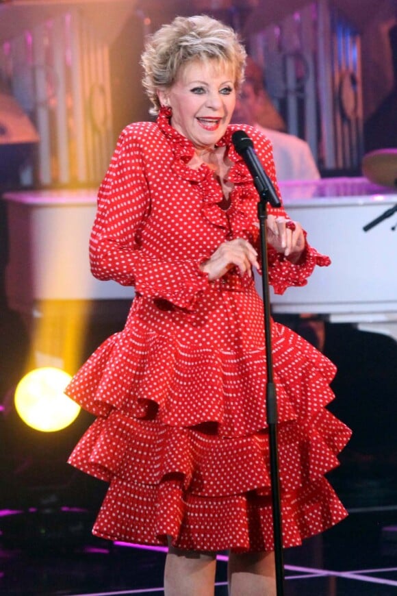 Annie Cordy à l'enregistrement de l'émission Les Années Bonheur (le 13 mars 2012 à Paris) qui a été diffusée le 5 mai 2012 sur France 2.
