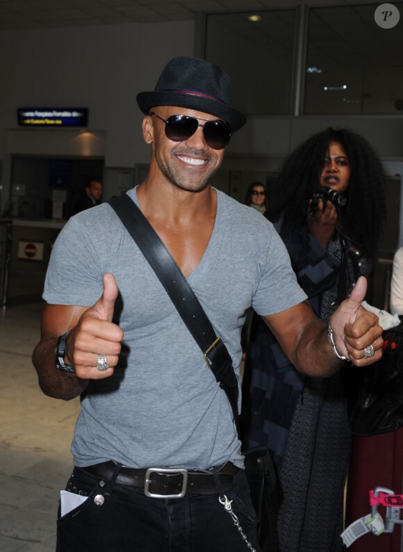 Shemar Moore arrive à l'aéroport de Nice pour le Festival de Cannes, le 15 mai 2012.