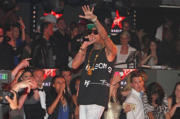 Le rappeur Tyga pour l'anniversaire de Christian Audigier chez Jean-Roch, dans son VIP ROOM de Cannes le 17 mai 2012