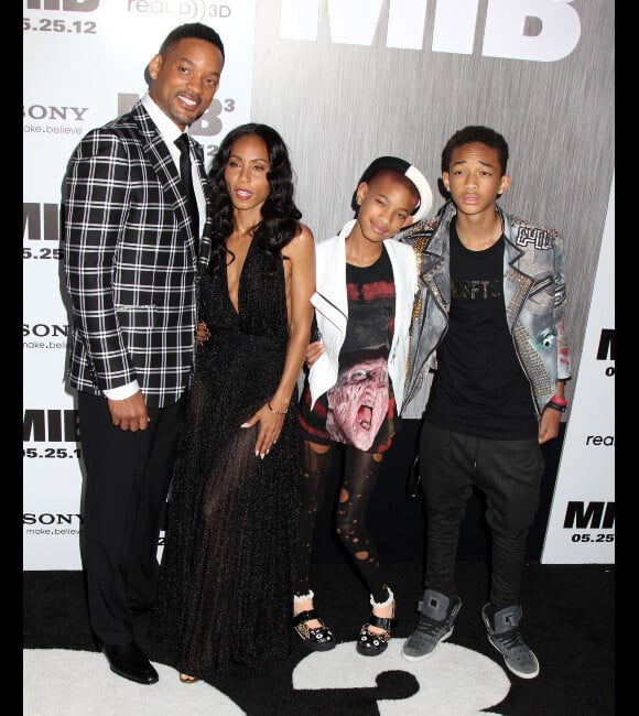 Will Smith, Jada Pinkett, et leurs enfants Willow et Jaden lors de l'avant-première de Men In Black III à New York, le 23 mai 2012.