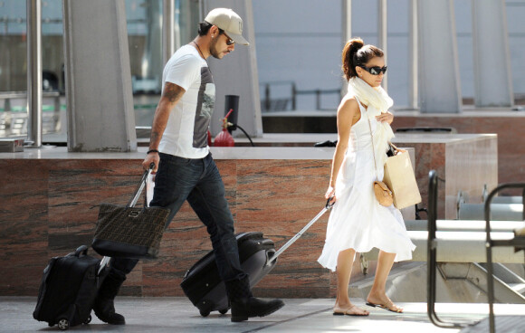 Eva Longoria et Eduardo Cruz arrivent à Malaga, le 21 mai 2012.