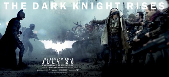Batman et Bane dans The Dark Knight Rises de Christopher Nolan.