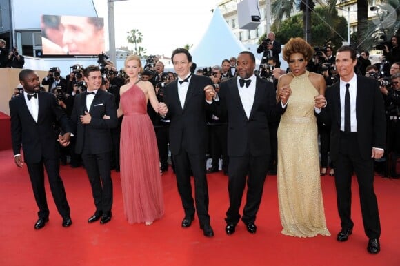 David Ayelowo, Zac Efron, Nicole Kidman, John Cusack, Lee Daniels, Macy Gray et Matthew McConaughey lors de la montée des marches de Paperboy, le 24 mai 2012 au Festival de Cannes.