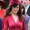 Pippa Middleton lors du mariage de son amie Camilla Hook et de Sam Holland, petit-fils de Lord Attenborough, en Ecosse, le 19 mai 2012. Moins d'une semaine après, la soeur de Kate Middleton 'récidivait', invitée le 25 mai au mariage d'un autre couple d'amis, à Londres.
