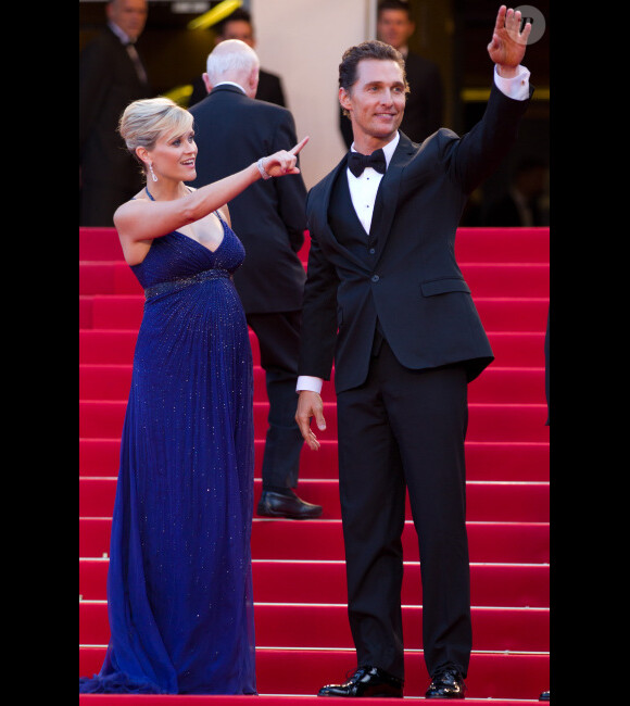 Matthew McConaughey et Reese Witherspoon, enceinte, pour la montée des marches du film Mud lors du Festival de Cannes 2012